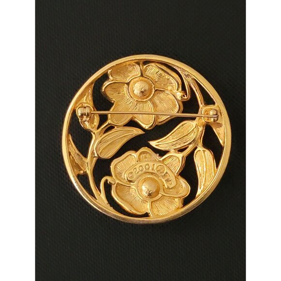 Thomas Palmer SWAROVSKI Brooch Pin Gold Tone HARMONY GARDEN OF TRANQUILITY 2001 - Picture 3 of 5